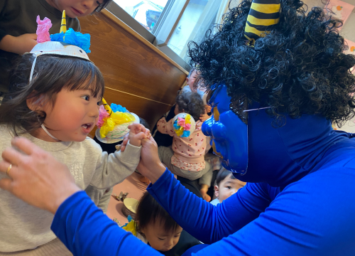 福岡市早良区有田のアン・シャーリーこども園と栄光保育園の節分の写真